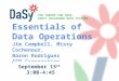 THE CENTER FOR IDEA EARLY CHILDHOOD DATA SYSTEMS Essentials of Data Operations Jim Campbell, Missy Cochenour, Baron Rodriguez AEM Corporation September
