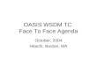 OASIS WSDM TC Face To Face Agenda October, 2004 Hitachi, Boston, MA