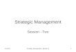 12/5/2015Strategic Management -Session II1 Strategic Management Session - Two