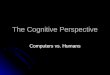 The Cognitive Perspective Computers vs. Humans. Starter (10 mins) Name the 5 perspectives in Psychology. Name the 5 perspectives in Psychology. Name 3