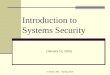 Introduction to Systems Security (January 12, 2015) © Abdou Illia – Spring 2015