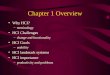 Chapter 1 Overview Why HCI? –terminology HCI Challenges –change and functionality HCI Goals –usability HCI landmark systems HCI importance –productivity