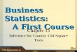 Chapter 13 Inference for Counts: Chi-Square Tests © 2011 Pearson Education, Inc. 1 Business Statistics: A First Course