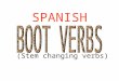 (Stem changing verbs) SPANISH Boot verbs have specific changes