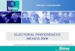 ELECTORAL PREFERENCES MEXICO 2006 Nobody’s Unpredictable NATIONAL SURVEYS CONDUCTED BY IPSOS-BIMSA FROM SEPTEMBER 2003-NOVEMBER 2005