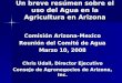 Un breve resúmen sobre el uso del Agua en la Agricultura en Arizona Comisión Arizona-Mexico Reunión del Comité de Agua Marzo 10, 2008 Chris Udall, Director