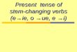 Present tense of stem-changing verbs (e→ie, o →ue, e →i)