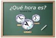 ¿Qué hora es? Spanish One ¿Cómo decimos la hora en español?  Son las ______.  Es la una. On the hour…
