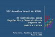 XIV Asamblea Anual de ASSAL IV Conferencia sobre Regulación y Supervisión de Seguros en América Latina Punta Cana, República Dominicana Mayo 8, 2002