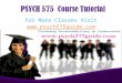 PSYCH 575 Course/PSYCH575guidedotcom