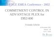 COMMITMENT CONTROL IN ADVANTAGE PLEX for DB2/400