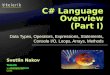 C# Language Overview (Part I)