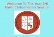 Welcome To The Year 5/6 Parent Information Session