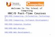 Welcome To The School of Computing HNC/D Part-Time Courses