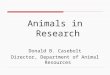 Animals in Research Donald  B. Casebolt Director, Department of Animal Resources