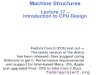 Machine Structures Lecture 17 –  Introduction to CPU Design