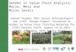 Gender in Value Chain Analysis: Macro,  Meso  and Micro levels