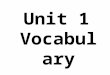 Unit 1  Vocabulary