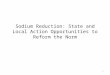 Sodium Reduction: State and Local Action Opportunities to Reform the Norm