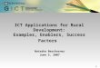 ICT Applications for Rural Development: Examples, Enablers, Success Factors