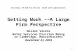 Getting Work ––A Large Firm Perspective