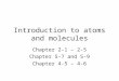 Introduction to atoms and molecules
