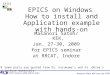 EPICS on Windows How to install and Application example with hands-on