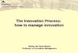The Innovation Process:  how to manage innovation