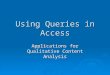 Using Queries in Access