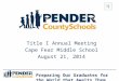 Title I Annual Meeting Cape Fear Middle School August 21, 2014