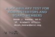 A Vocabulary Test for Administrators and Board Members