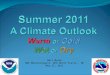 Summer 2011 A Climate Outlook Warm or Cold Wet or Dry