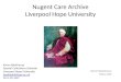 Nugent Care Archive Liverpool Hope University