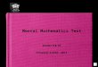 Mental Mathematics Test Grades 9 & 10  Trimester 3 2010 – 2011