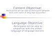 Language Objective: