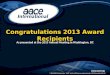 Congratulations 2013 Award Recipients