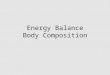 Energy Balance Body Composition