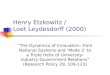 Henry Etzkowitz /  Loet Leydesdorff (2000)