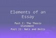 Elements of an Essay