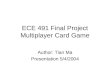 ECE 491 Final Project Multiplayer Card Game