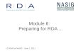 Module 6:   Preparing for RDA 