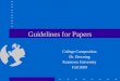 Guidelines for Papers
