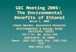 GEC Meeting 2005:  The Environmental Benefits of Ethanol March 1, 2005