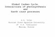 Global Carbon Cycle. Interactions of photosynthesis and Earth crust processes