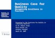 Business Case for Quality Recognizing Excellence in Practice
