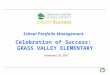 School Portfolio Management Celebration of Success:  GRASS VALLEY ELEMENTARY