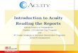 Introduction to Acuity Reading the Reports