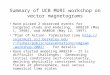 Summary of UCB MURI workshop on vector magnetograms