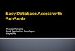 Easy Database Access with SubSonic