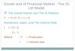 Goods and of Financial Market : The IS-LM Model